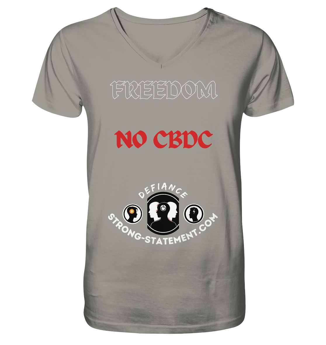 FREEDOM - NO CBDC - Defiance - Strong-Statement.com  - V-Neck Shirt