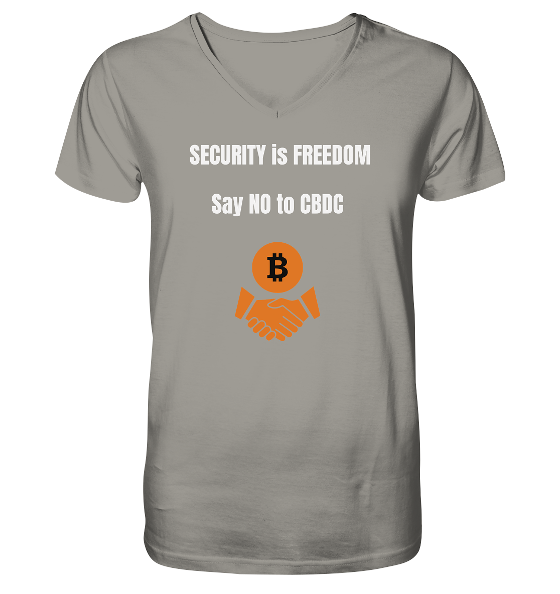 SECURITY is FREEDOM - say NO to CBDC  - V-Neck Shirt