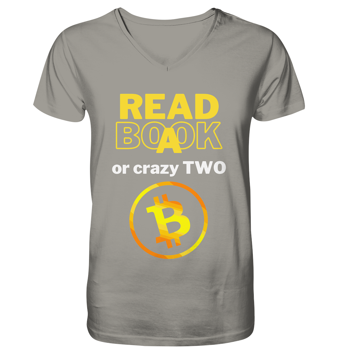 READ A BOOK or CRAZY TWO - Variante "Book" im Hintergrund - V-Neck Shirt