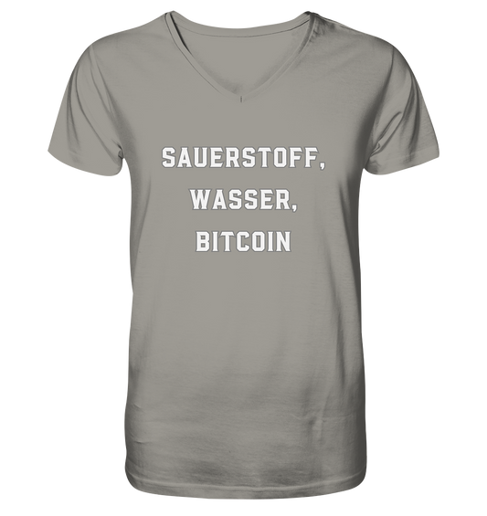 Sauerstoff, Wasser, Bitcoin - V-Neck Shirt
