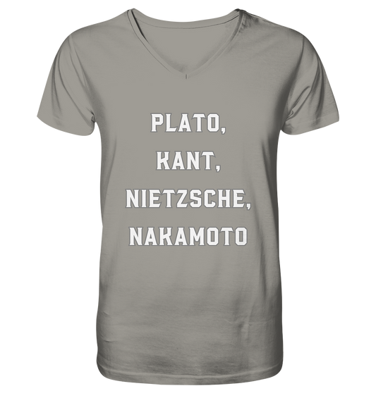 PLATO, KANT, NIETZSCHE, NAKANOTO - V-Neck Shirt