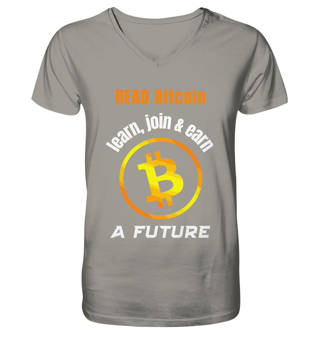 READ BITCOIN, learn & earn A FUTURE - V-Neck Shirt
