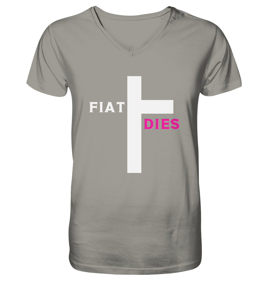 FIAT DIES  - (Variante "FIAT" Teil des Kreuzes) - V-Neck Shirt