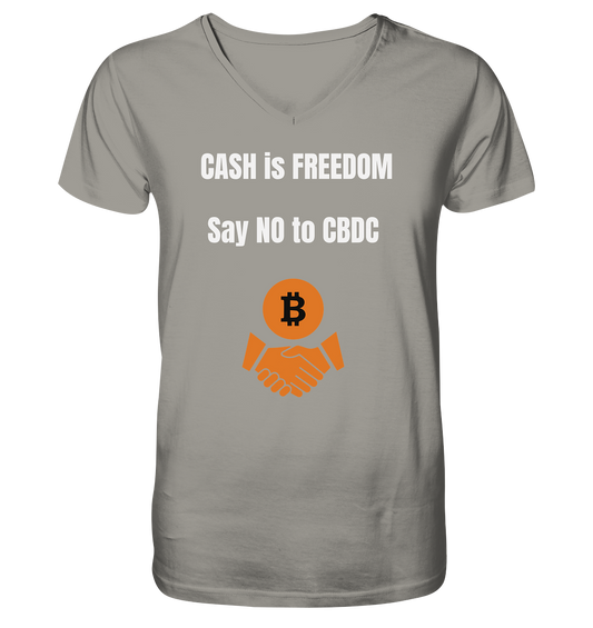 CASH is FREEDOM - say NO to CBDC - V-Neck Shirt