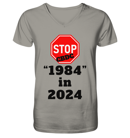 STOP CBDC "1984" in 2024 - V-Neck Shirt