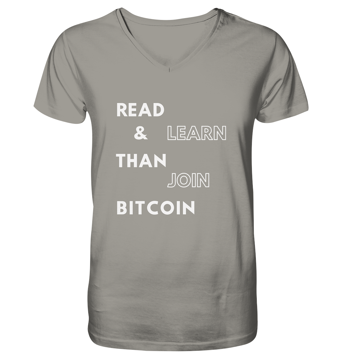 READ & LEARN, THAN JOIN BITCOIN - V-Neck Shirt