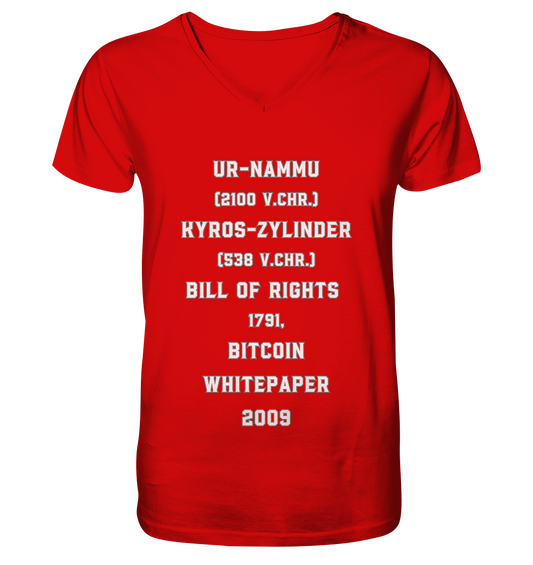 UR-NAMMU, KYROS-ZYLINDER, BILL OF RIGHTS, BITCOIN WHITEPAPER - V-Neck Shirt