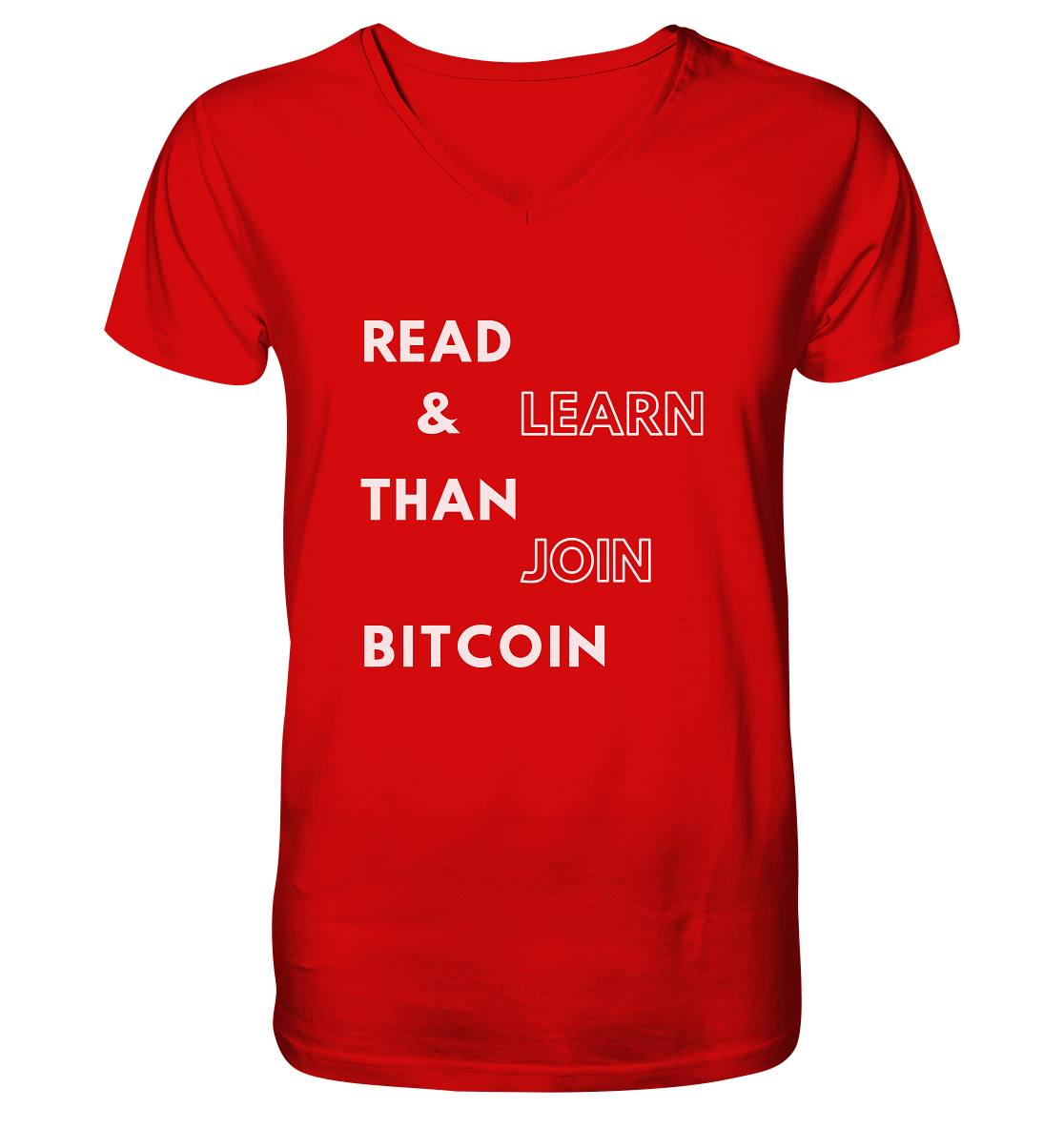READ & LEARN, THAN JOIN BITCOIN - V-Neck Shirt