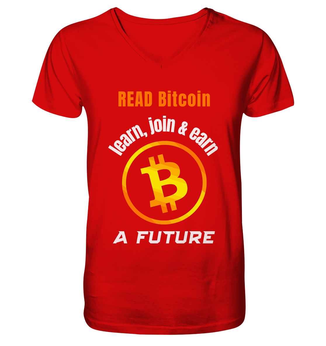 READ BITCOIN, learn & earn A FUTURE - V-Neck Shirt
