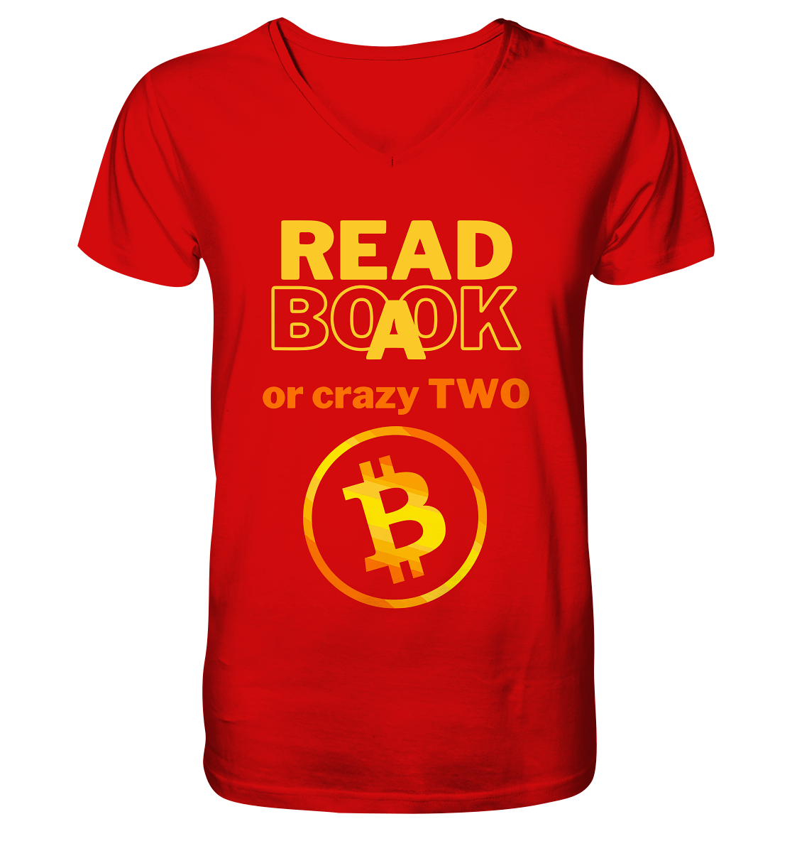 READ A BOOK or CRAZY TWO - (Variante crazy in orange) - V-Neck Shirt