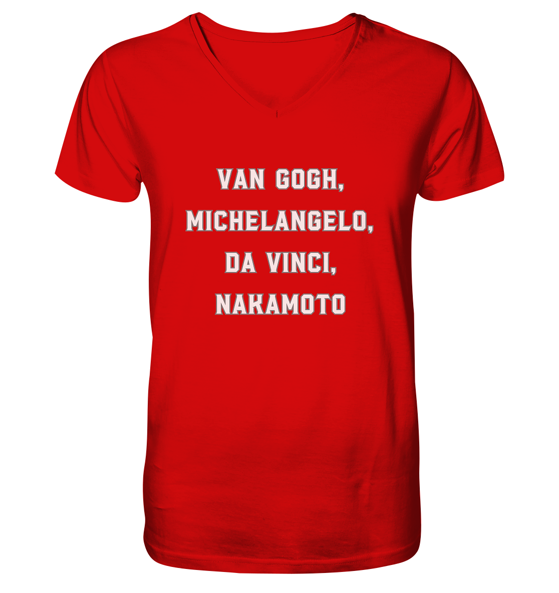 van Gogh, Michelangelo, da Vinci, Nakamoto - V-Neck Shirt