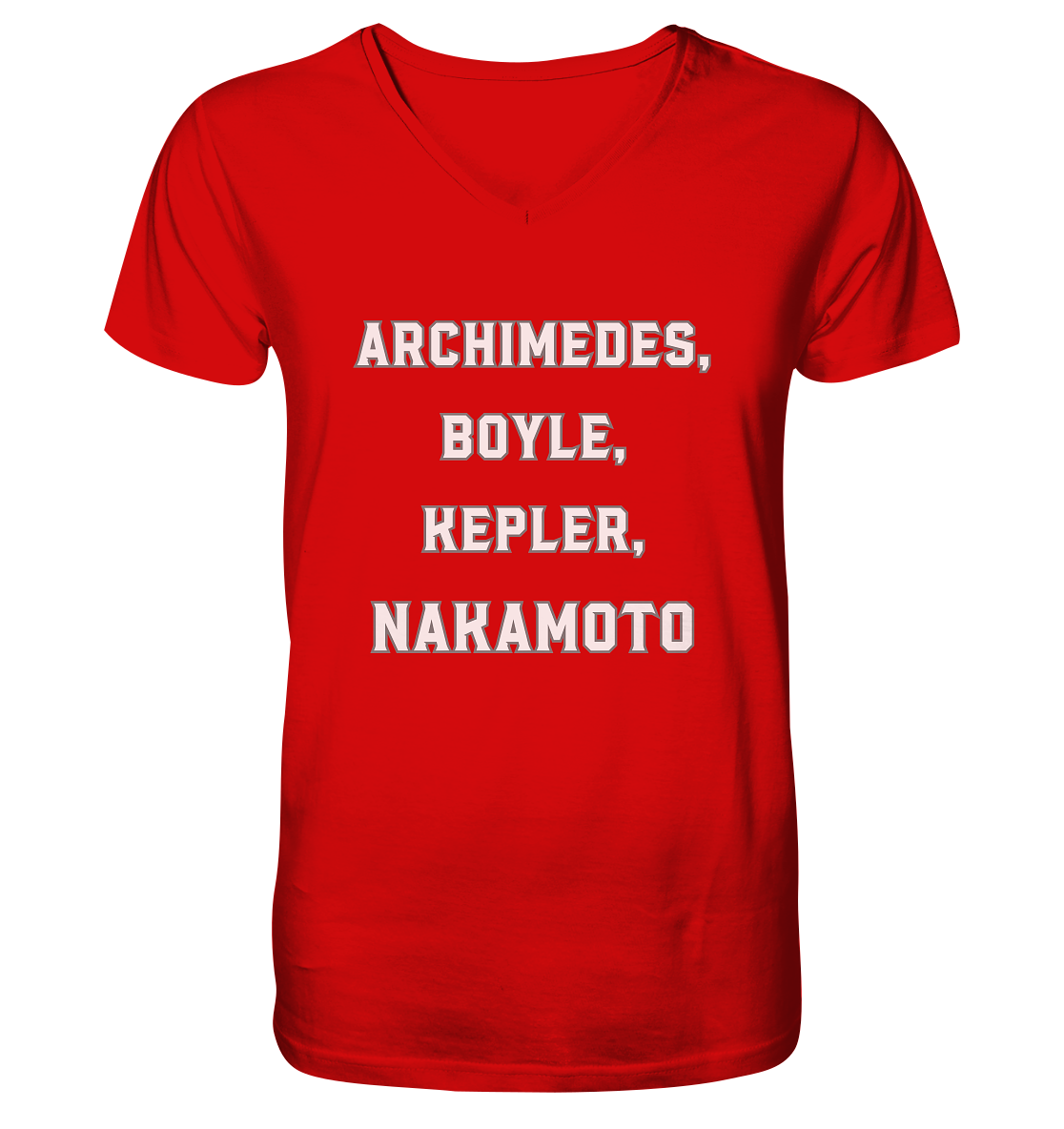 ARCHIMEDES, BOYLE, KEPLER, NAKAMOTO - V-Neck Shirt