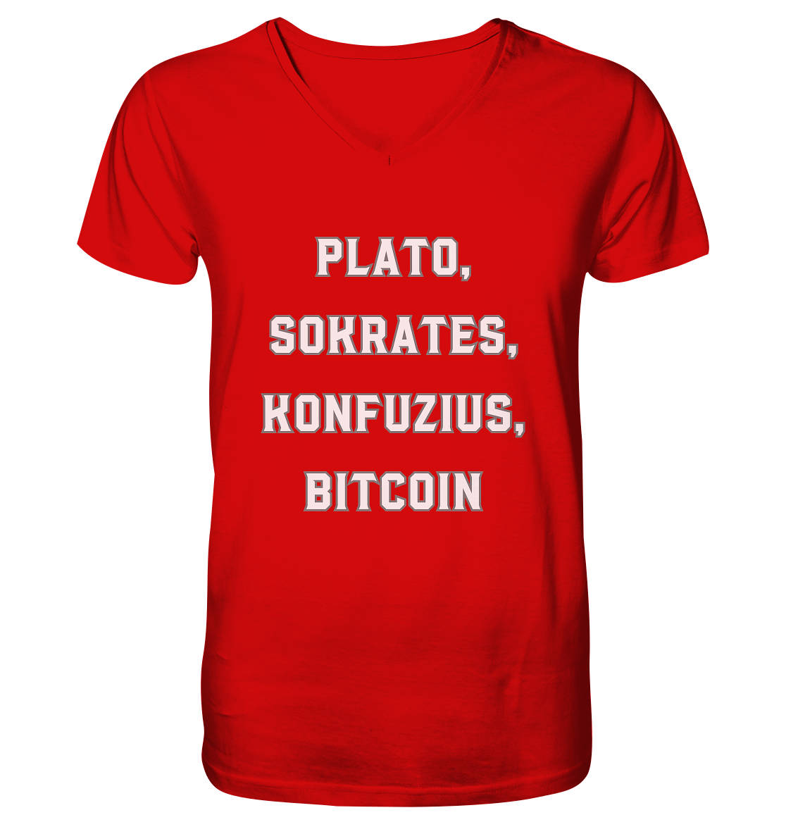 PLATO, SOKRATES, KONFUZIUS, BITCOIN  - V-Neck Shirt
