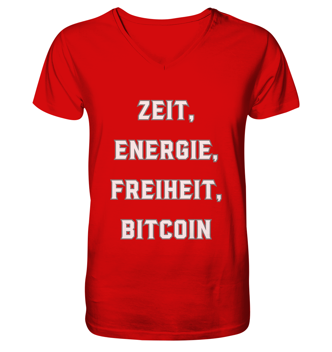 ZEIT, ENERGIE, FREIHEIT, BITCOIN - V-Neck Shirt