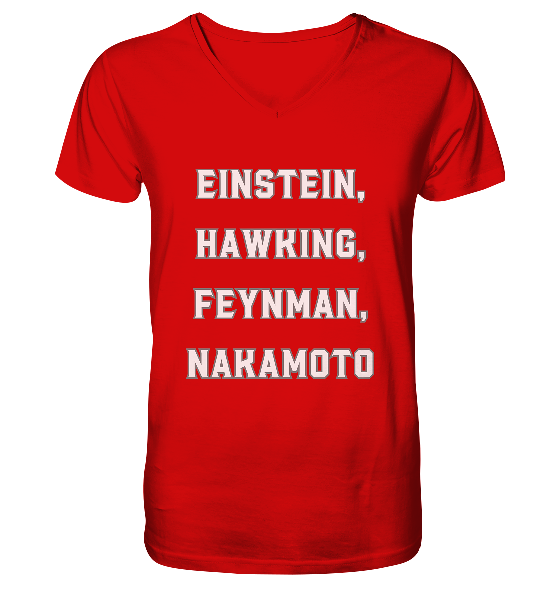 EINSTEIN, HAWKING, FEYNMAN, NAKAMOTO - V-Neck Shirt