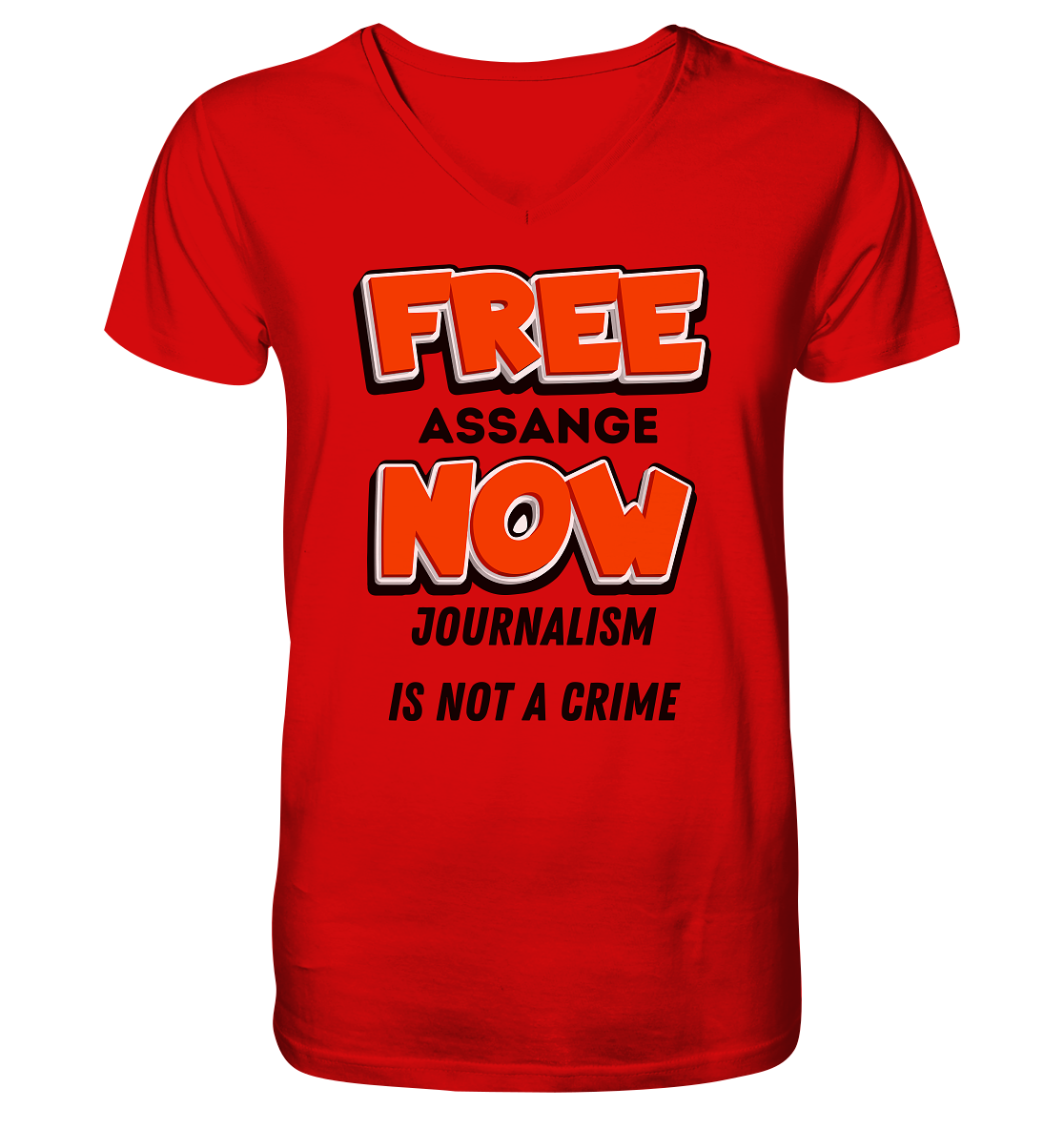 FREE ASSANGE NOW - JOURNALISM IS NOT A CRIME - V-Neck Shirt