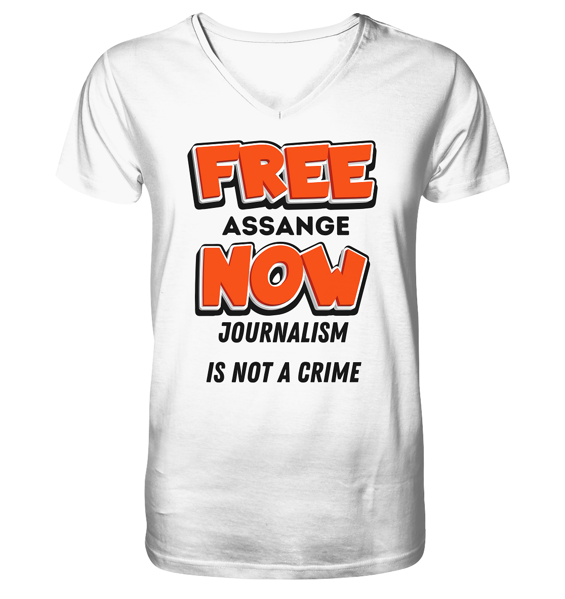 FREE ASSANGE NOW - JOURNALISM IS NOT A CRIME - V-Neck Shirt